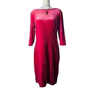 Newport News Red Velvet Midi Dress | Medium